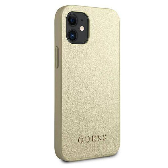 Original Case IPHONE 12 MINI Guess Hardcase Iridescent (GUHCP12SIGLGO) gold 3700740481363