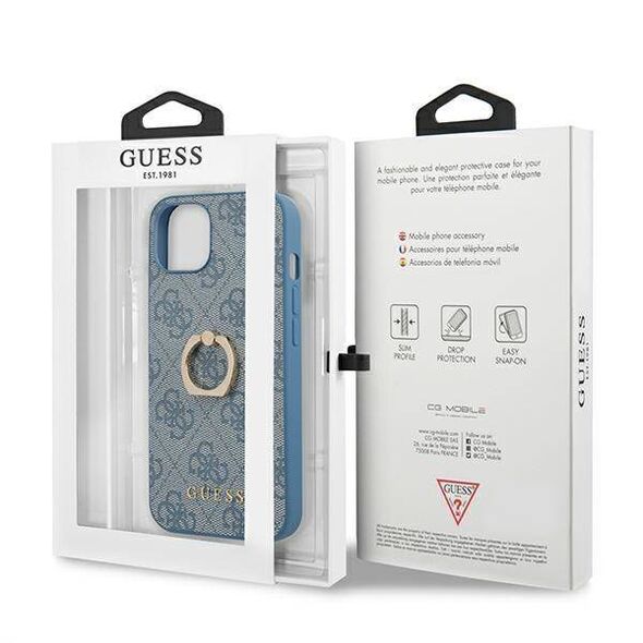 Original Case IPHONE 13 MINI Guess Hardcase 4G with Ring Stand (GUHCP13S4GMRBL) blue 3666339024031