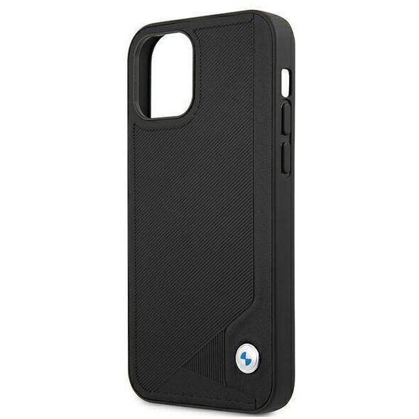 Original Case IPHONE 12 MINI BMW Hardcase Leather Deboss (BMHCP12SRCDPK) black 3666339010744