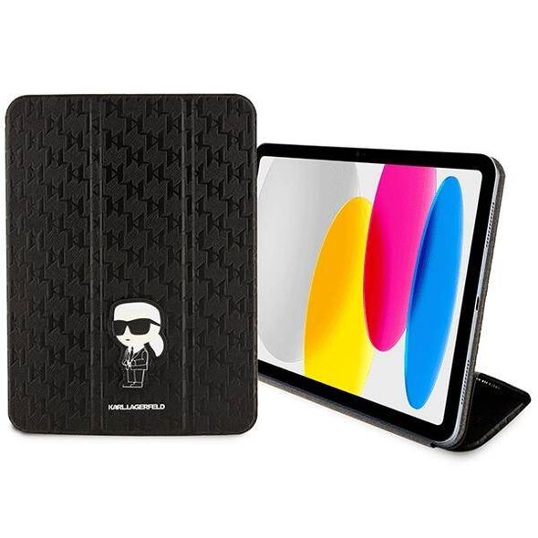 Original Case APPLE IPAD 10.9 (10gen) Karl Lagerfeld Folio Magnet Allover Cover Saffiano Monogram Ikonik (KLFC11SAKHPKK) black 3666339119140