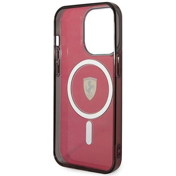 Original Case IPHONE 14 PRO Ferrari Hardcase Translucent Magsafe (FEHMP14LURKR) red 3666339120993