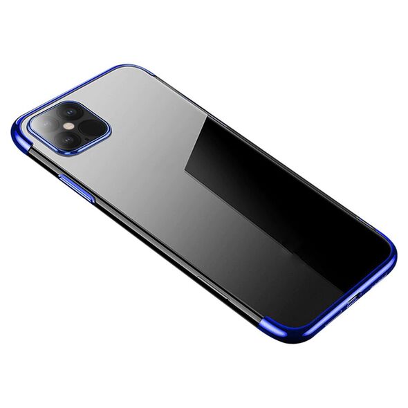 Clear Color Case Gel TPU Electroplating frame Cover for iPhone 12 Pro Max blue