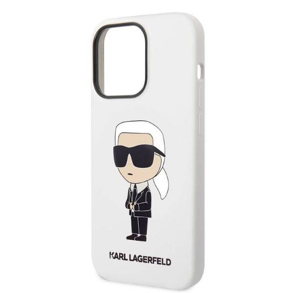 Original Case IPHONE 14 PRO Karl Lagerfeld Hardcase Silicone Ikonik (KLHCP14LSNIKBCH) white 3666339086626