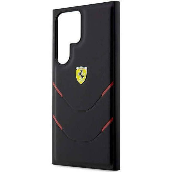 Original Case SAMSUNG GALAXY S23 ULTRA Ferrari Hardcase Hot Stamp Lines (FEHCS23LPBAK) black 3666339117184