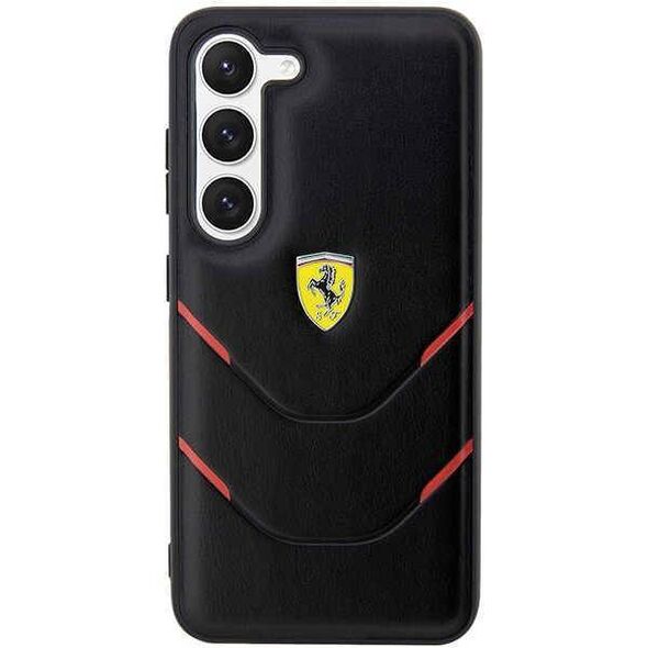 Original Case SAMSUNG GALAXY S23+ Ferrari Hardcase Hot Stamp Lines (FEHCS23MPBAK) black 3666339117177