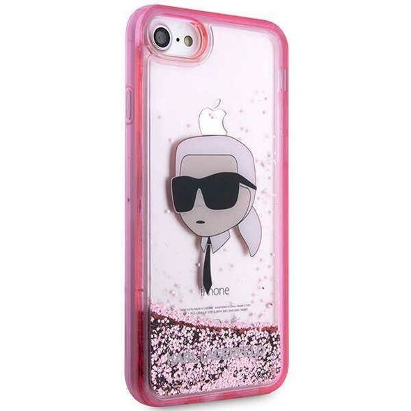 Original Case IPHONE SE 2022 / SE 2020 / 7 / 8 Karl Lagerfeld Hardcase Glitter Karl`s Head (KLHCI8LNKHCP) pink 3666339118877