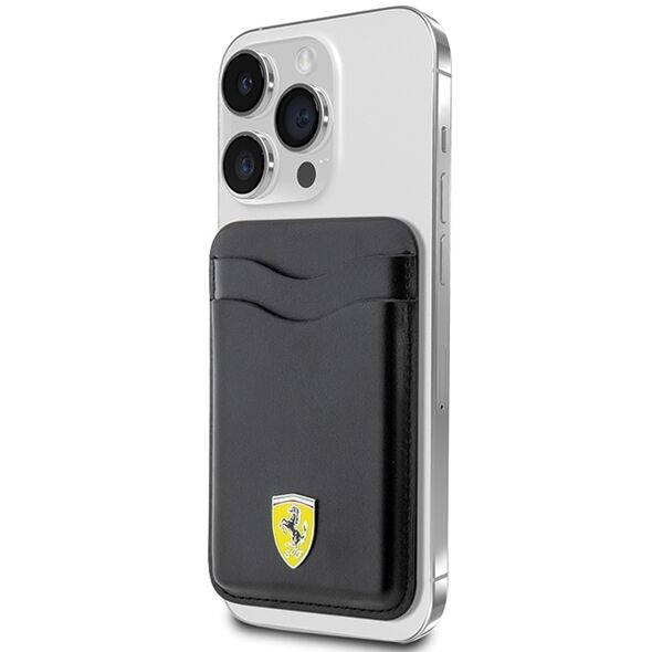 Ferrari Wallet Card Slot FEWCMRSIK case - black MagSafe Leather 2023 Collection