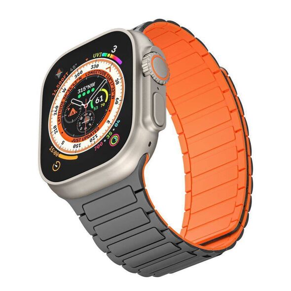 Strap for APPLE WATCH 4 / 5 / 6 / 7 / 8 / 9 / SE / ULTRA 1 / 2 (42 / 44 / 45 / 49 MM) Tech-Protect Iconband Magnetic orange 5906302309603