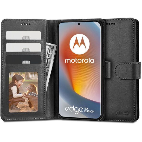 Case MOTOROLA MOTO EDGE 50 FUSION 5G Tech-Protect Wallet black 5906302309436