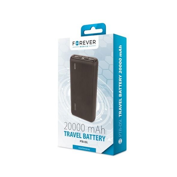 Forever TB-100M power bank 1x USB foglalattal 10000mAh fekete (max 2,1A) 10W 5900495829207