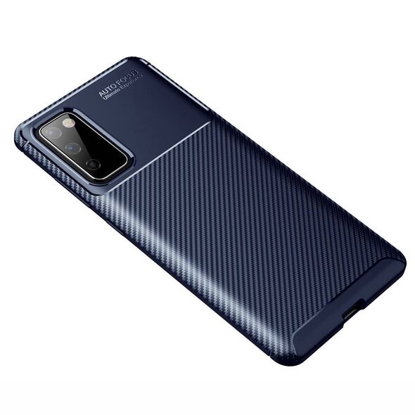 Apple iPhone 13 Pro (6.1) Carbon Fiber ütésálló szilikon tok kék 5904161114352