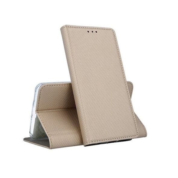 Smart magnet Huawei Honor X8 oldalra nyíló mágneses könyv tok szilikon belsővel arany 5900495022509