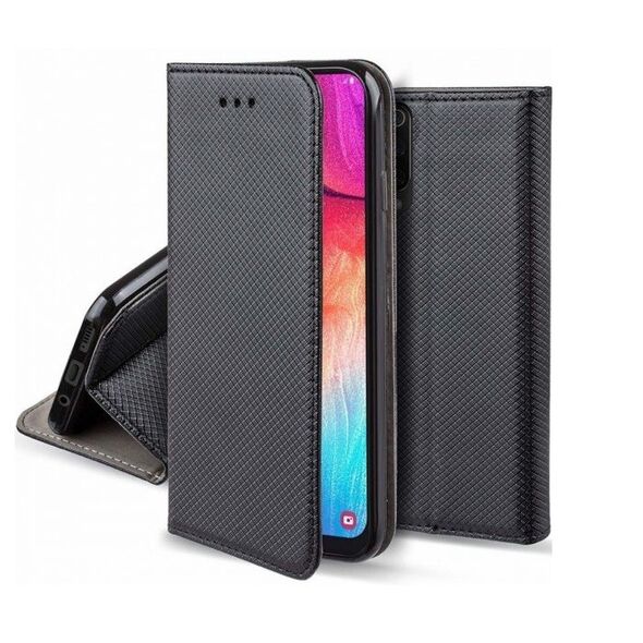 Smart magnet Samsung A356 Galaxy A35 5G oldalra nyíló mágneses könyv tok szilikon belsővel fekete 5907457717664