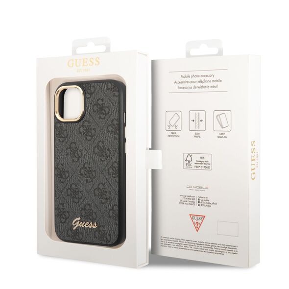 Guess Apple iPhone 14 Plus (6.7) PC/TPU 4G Metal Camera Outline hátlapvédő tok fekete (GUHCP14MHG4SHK) 3666339065218