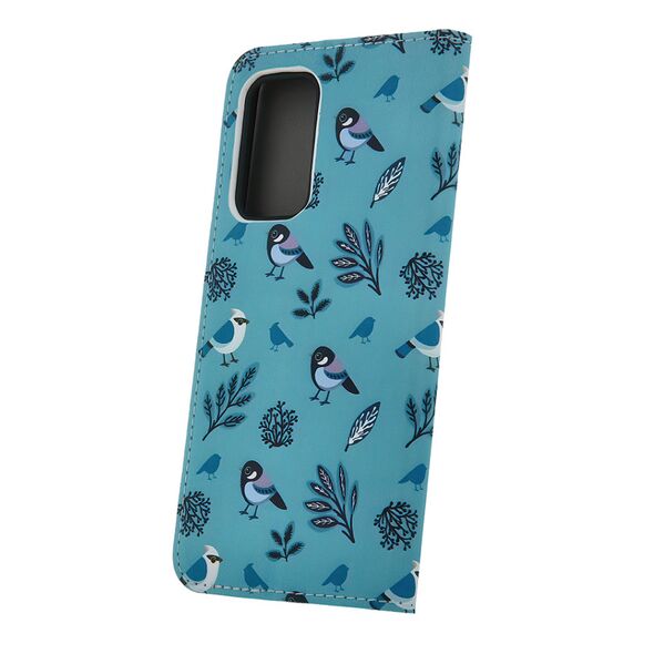 Smart Trendy - Apple iPhone 7 / 8 / SE2 oldalra nyíló mágneses könyv tok szilikon belsővel (Winter Birds) 5907457713840