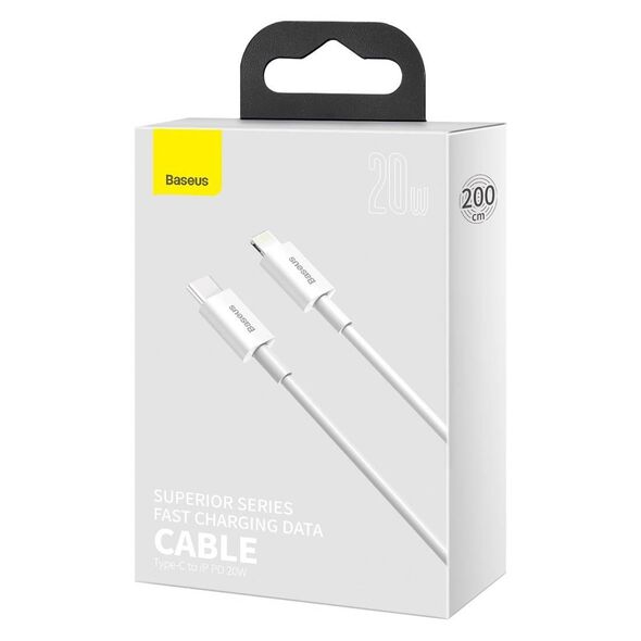 Baseus Superior Series Cable USB-C to Lightning, 20W, PD, 2m (white) 6953156205369