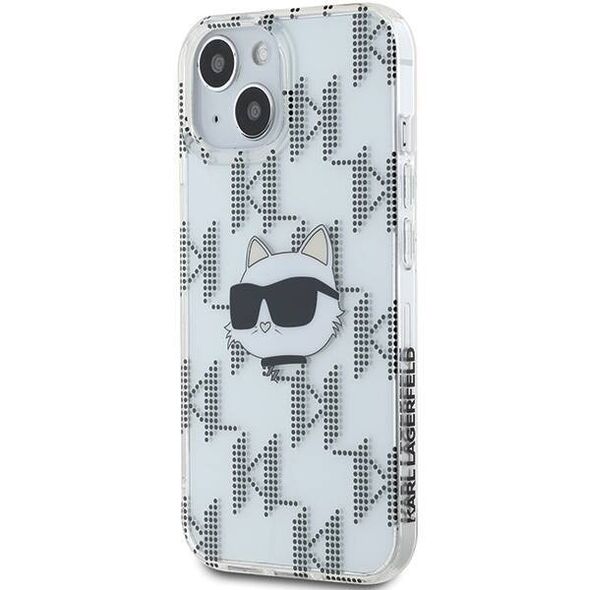 Original Case IPHONE 13 / 14 / 15 Karl Lagerfeld Hardcase IML Choupette Head & Monogram (KLHCP15SHKLPCHT) transparent 3666339286286