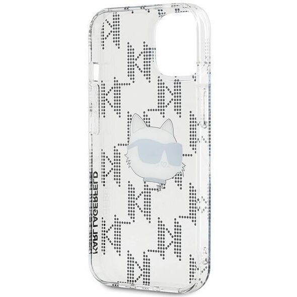 Original Case IPHONE 13 / 14 / 15 Karl Lagerfeld Hardcase IML Choupette Head & Monogram (KLHCP15SHKLPCHT) transparent 3666339286286