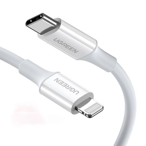 USB-C to Lightning cable UGREEN US171, 3A, 0.25m (white) 6957303867462