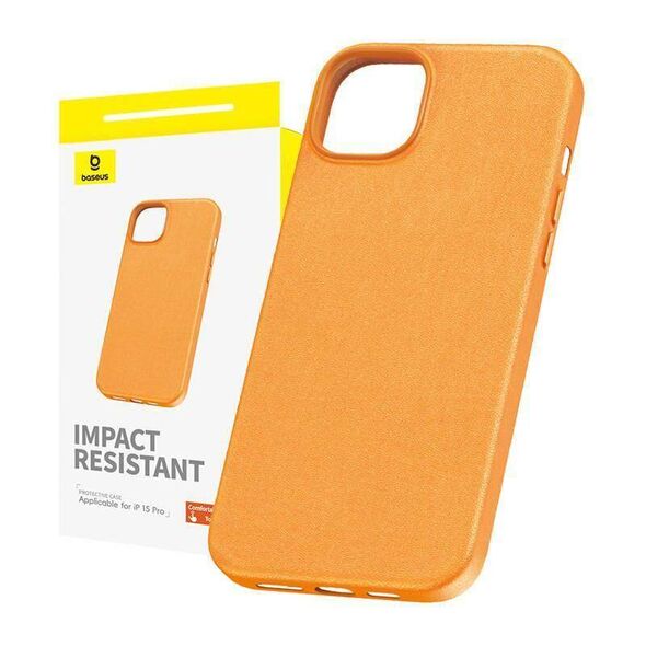 Case APPLE IPHONE 15 PRO Baseus Fauxther Series orange 6932172641184