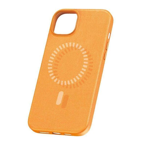 Case APPLE IPHONE 15 Baseus Fauxther Series MagSafe orange 6932172641306