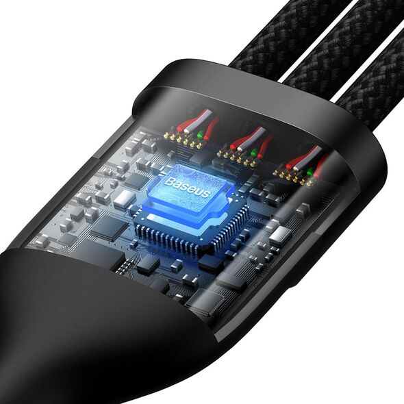 Baseus cable 3in1 Flash II USB + USB-C - Lightning + USB-C + microUSB 1,5 m 3,5A black 100W 6932172608743