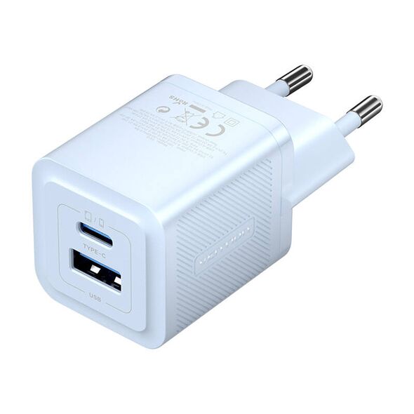 Vention Wall charger, Vention, FEQL0-EU,  USB-C + USB- A,  30W/30W, GaN (blue) 063908  FEQL0-EU έως και 12 άτοκες δόσεις 6922794782228