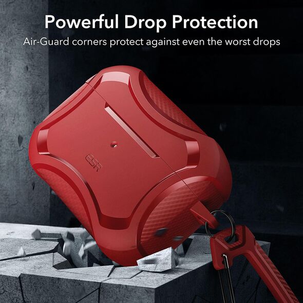 ESR Husa pentru Apple AirPods Pro 1 / 2 - ESR Cyber Armor Tough HaloLock - Red 4894240190944 έως 12 άτοκες Δόσεις