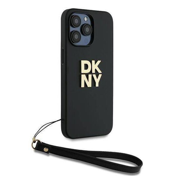 Original Case IPHONE 14 PRO DKNY Hardcase Wrist Strap Stock Logo (DKHCP14LPBSWSK) black 3666339264710