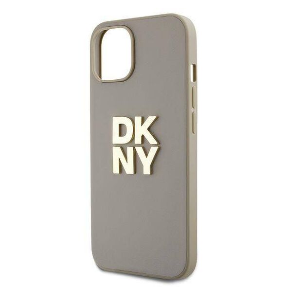 Original Case IPHONE 13 / 14 / 15 DKNY Hardcase Wrist Strap Stock Logo (DKHCP15SPBSWSE) beige 3666339264871