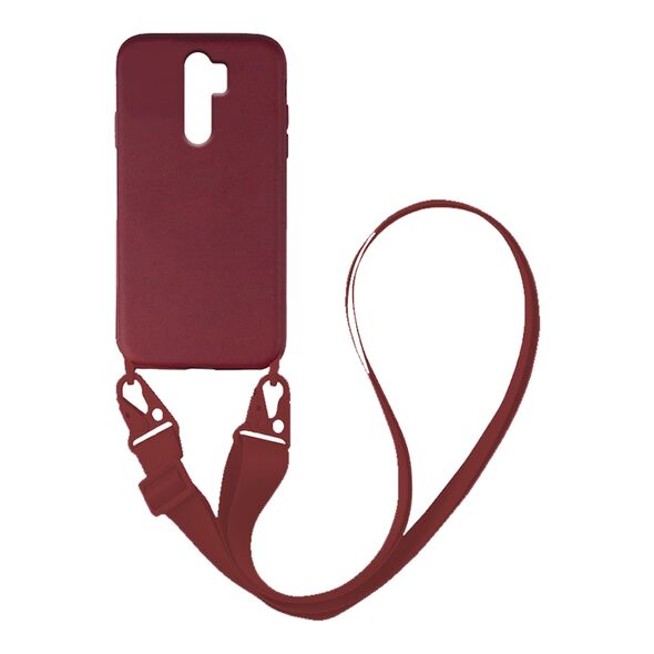 Θήκη Σιλικόνης με Strap CarryHang Sonique Xiaomi Redmi Note 8 Pro Μπορντώ 5201101724535