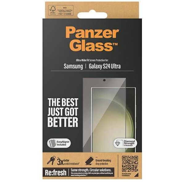 Tempered Glass SAMSUNG GALAXY S24 ULTRA PanzerGlass Ultra-Wide Fit Screen Protection with the Applicator (7352) 5711724073526