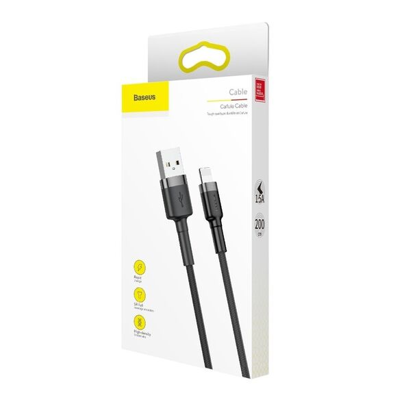 Baseus Cafule USB Lightning Cable 1,5A 2m (Gray+Black) 6953156275010