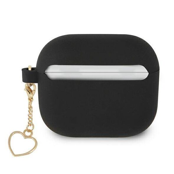 Original Case APPLE AIRPODS 3 Guess Silicone Charm Heart Collection (GUA3LSCHSK) black 3666339038991