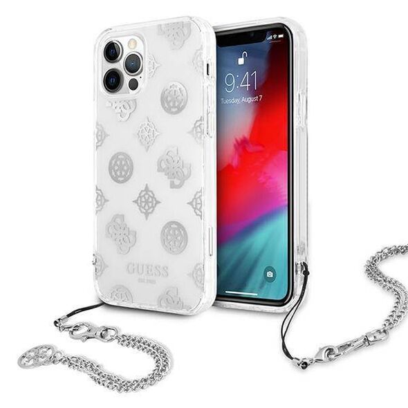 Original Case IPHONE 12 PRO MAX Guess Hardcase Peony Chain Collection (GUHCP12LKSPESI) silver 3666339003838