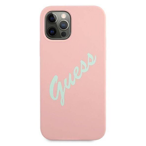 Original Case IPHONE 12 PRO MAX Guess Hardcase Silicone Vintage (GUHCP12LLSVSPG) pink 3700740495209