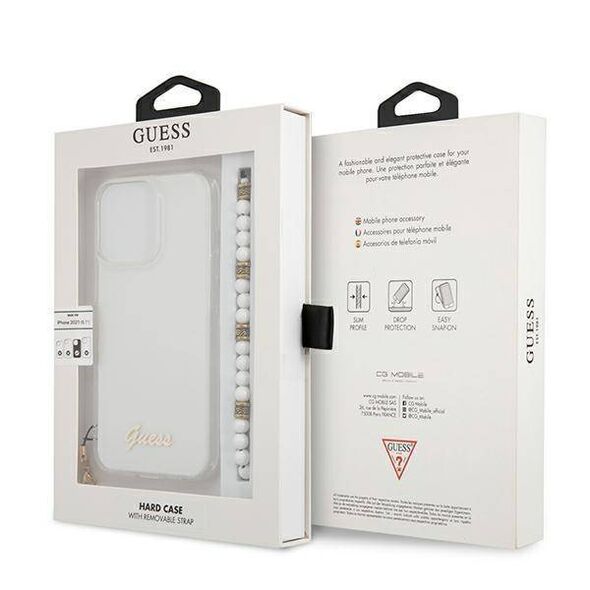 Original Case IPHONE 13 PRO Guess Hardcase White Pearl (GUHCP13LKPSWH) transparent 3666339025250