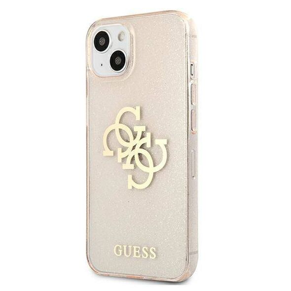 Original Case IPHONE 13 MINI Guess Hard Case Glitter 4G Big Logo (GUHCP13SPCUGL4GGO) gold 3666339024437