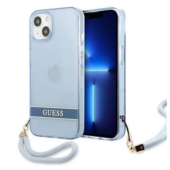 Case IPHONE 13 Guess Hardcase Translucent Stap (GUHCP13MHTSGSB) blue 3666339040680