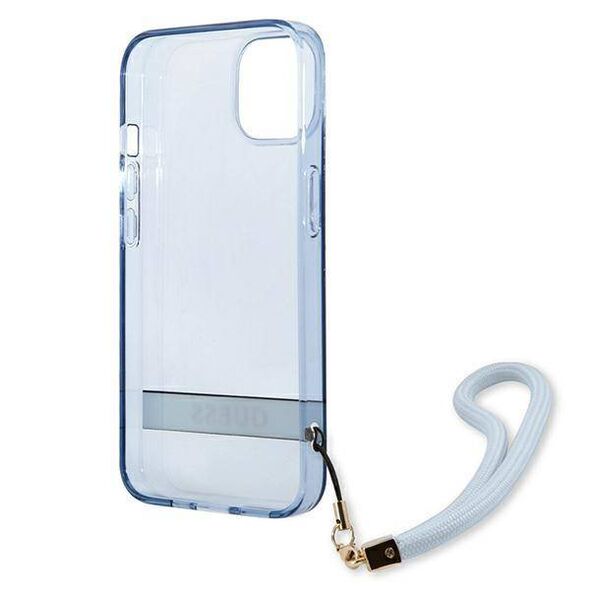 Case IPHONE 13 MINI Guess Hardcase Translucent Stap (GUHCP13SHTSGSB) blue 3666339040673