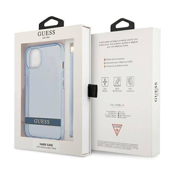 Case IPHONE 13 MINI Guess Hardcase Translucent Stap (GUHCP13SHTSGSB) blue 3666339040673