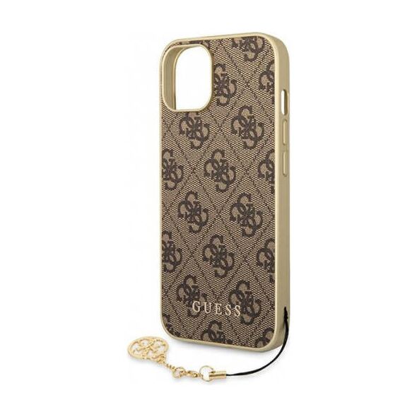 Original Case IPHONE 14 PLUS Guess Hardcase 4G Charms Collection brown 3666339094164