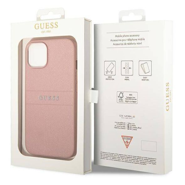 Original Case IPHONE 14 PLUS Guess Saffiano Strap pink 3666339088675