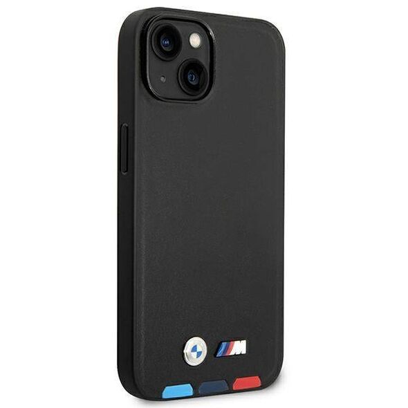 Original Case IPHONE 14 PLUS BMW Leather Stamp Tricolor MagSafe (BMHMP14M22PTDK) black 3666339089313