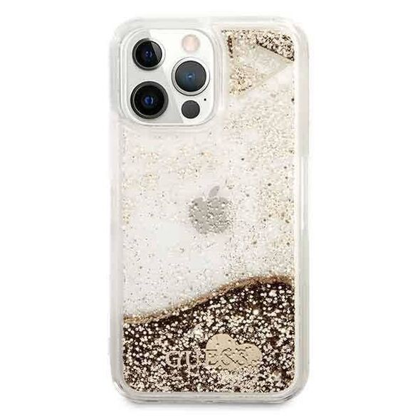 Original Case IPHONE 14 PRO Guess Hardcase Glitter Charms (GUOHCP14LGLHFLGO) gold 3666339094010