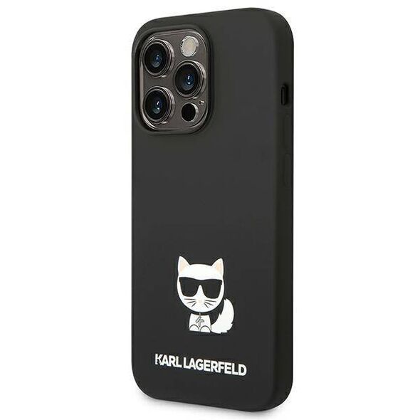 Original Case IPHONE 14 PRO Karl Lagerfeld Hardcase Silicone Choupette Body (KLHCP14LSLCTBK) black 3666339076573