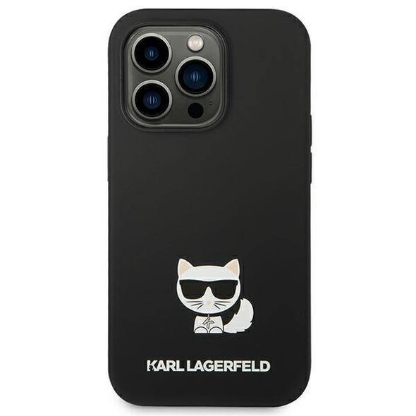 Original Case IPHONE 14 PRO Karl Lagerfeld Hardcase Silicone Choupette Body (KLHCP14LSLCTBK) black 3666339076573