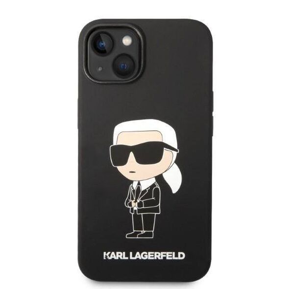 Original Case IPHONE 14 Karl Lagerfeld Hardcase Silicone Ikonik MagSafe (KLHMP14SSNIKBCK) black 3666339087685