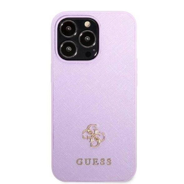 Original Case IPHONE 13 PRO MAX Guess Hardcase Saffiano 4G Small Metal Logo purple 3666339048075