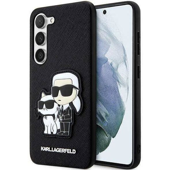 Original Case SAMSUNG GALAXY S23+ Karl Lagerfeld Hardcase Saffiano Karl & Choupette (KLHCS23MSANKCPK) black 3666339114732